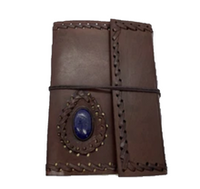 Load image into Gallery viewer, Leather Journal with Blue Lapis Stone (6&quot; x 8&quot;)