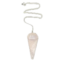 Load image into Gallery viewer, 6-sided Rose Quartz Pendulum