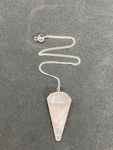 Load image into Gallery viewer, 6-sided Rose Quartz Pendulum